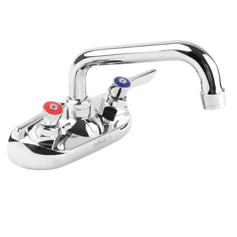 Krowne 10-406L Krowne Silver Series Faucet, Splash-Mounted, 4" Centers, 6" Swing spout, Quarter-Turn Ceramic Cartridge Valve, Includes mounting kit, Chrome Finish, Low Lead Compliant, NSFâ€‹â€‹â€Œâ€â€‹â€‹â€Œâ€Œâ€Œ - Image 1